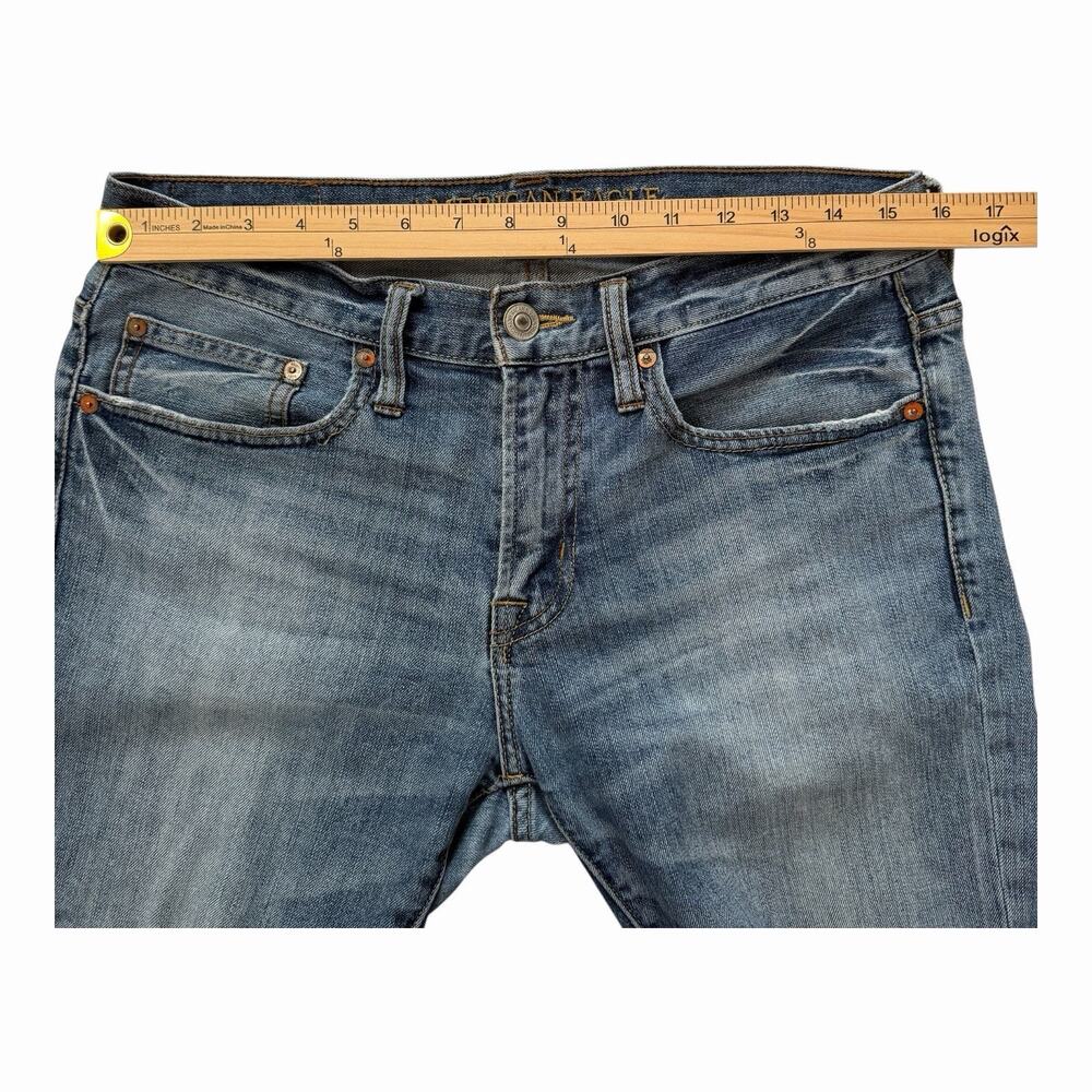 American Eagle Jeans Mens 31x30* Skinny Blue Medium Wash Cotton Blend Casual - Picture 6 of 11